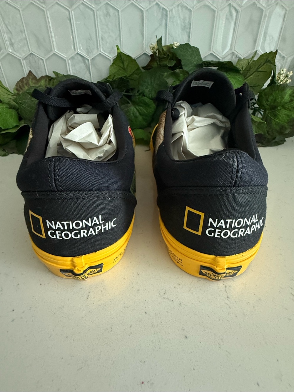 National Geographic Mens Photo Ark Black & Yellow Shoes Snake & Frog Design - Picture 8 of 16